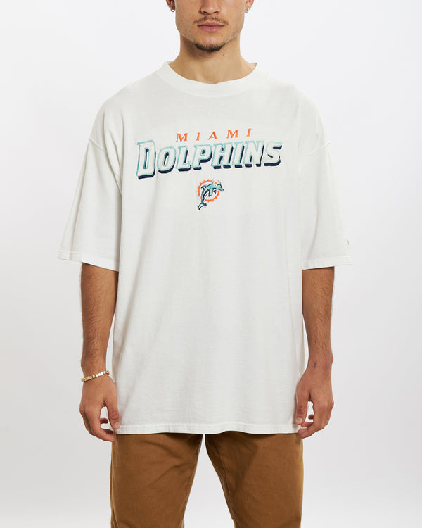 Vintage 90s Miami Dolphins Embroidered Tee <br>L , The Real Deal , newtown, sydney, australia, thrift store, opshop, preloved, secondhand, sustainable, retro, antique, 70s, 80s, 90s, 2000s, 00s, fashion, clothing, streetwear, trendy, garment, style, boutique, store, shop, archive, sale, cheap, best, top