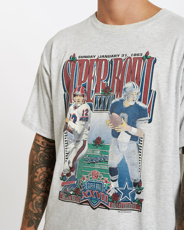 Vintage 1993 Super Bowl 'Bills v Cowboys' Tee <br>XL , The Real Deal , newtown, sydney, australia, thrift store, opshop, preloved, secondhand, sustainable, retro, antique, 70s, 80s, 90s, 2000s, 00s, fashion, clothing, streetwear, trendy, garment, style, boutique, store, shop, archive, sale, cheap, best, top