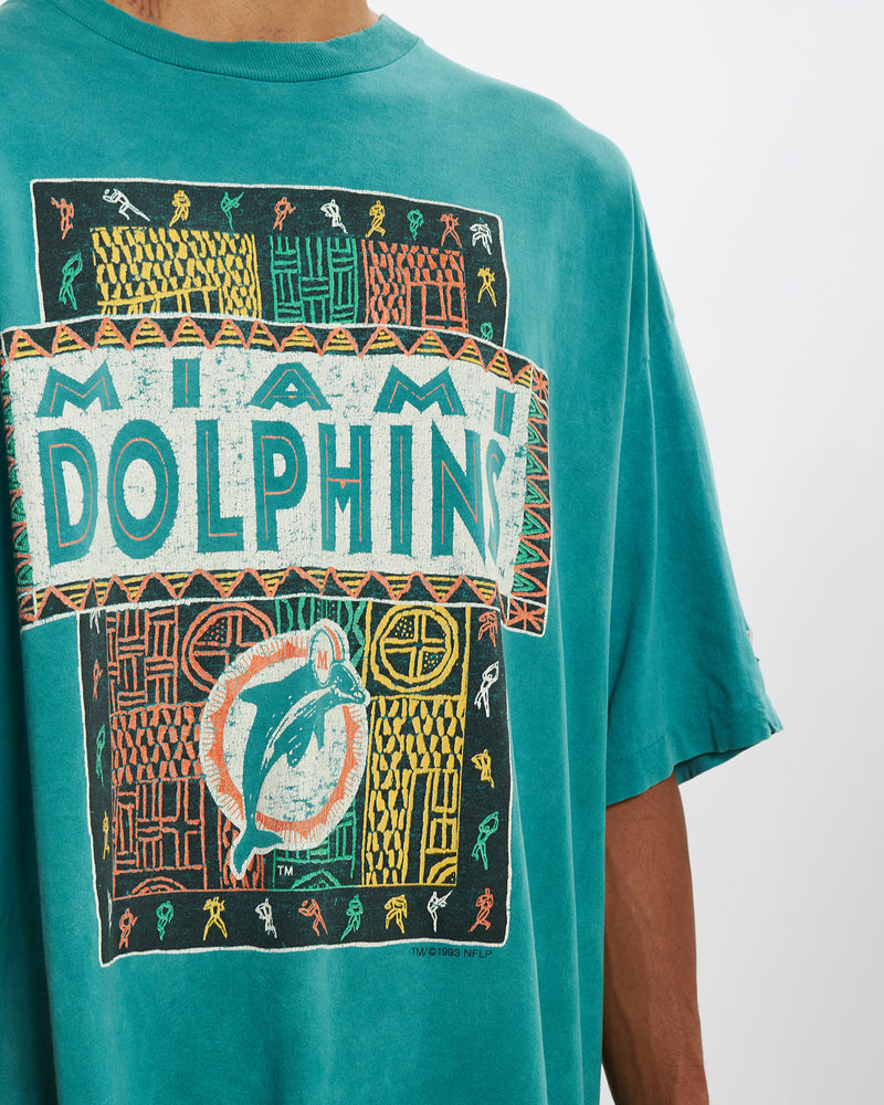 Vintage 1993 Miami Dolphins Tee <br>XXL , The Real Deal , newtown, sydney, australia, thrift store, opshop, preloved, secondhand, sustainable, retro, antique, 70s, 80s, 90s, 2000s, 00s, fashion, clothing, streetwear, trendy, garment, style, boutique, store, shop, archive, sale, cheap, best, top