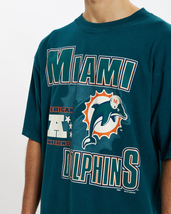 Vintage 90s Miami Dolphins Tee <br>L , The Real Deal , newtown, sydney, australia, thrift store, opshop, preloved, secondhand, sustainable, retro, antique, 70s, 80s, 90s, 2000s, 00s, fashion, clothing, streetwear, trendy, garment, style, boutique, store, shop, archive, sale, cheap, best, top