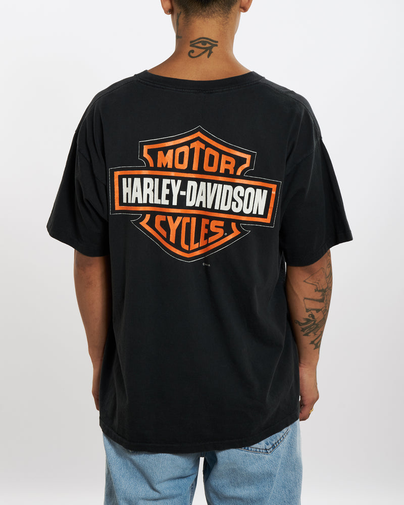 Vintage 1996 Harley Davidson 'Big Print' Tee <br>XL , The Real Deal , newtown, sydney, australia, thrift store, opshop, preloved, secondhand, sustainable, retro, antique, 70s, 80s, 90s, 2000s, 00s, fashion, clothing, streetwear, trendy, garment, style, boutique, store, shop, archive, sale, cheap, best, top