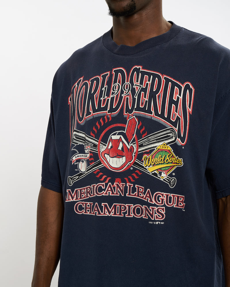 Vintage 1997 MLB World Series Champions Tee <br>XL , The Real Deal , newtown, sydney, australia, thrift store, opshop, preloved, secondhand, sustainable, retro, antique, 70s, 80s, 90s, 2000s, 00s, fashion, clothing, streetwear, trendy, garment, style, boutique, store, shop, archive, sale, cheap, best, top