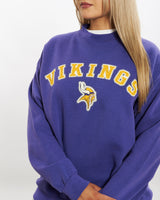 Vintage 90s NFL Minnesota Vikings Sweatshirt <br>S , The Real Deal , newtown, sydney, australia, thrift store, opshop, preloved, secondhand, sustainable, retro, antique, 70s, 80s, 90s, 2000s, 00s, fashion, clothing, streetwear, trendy, garment, style, boutique, store, shop, archive, sale, cheap, best, top