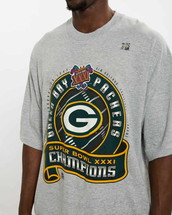 Vintage 1997 NFL Green Bay Packers Super Bowl Tee <br>XXL , The Real Deal , newtown, sydney, australia, thrift store, opshop, preloved, secondhand, sustainable, retro, antique, 70s, 80s, 90s, 2000s, 00s, fashion, clothing, streetwear, trendy, garment, style, boutique, store, shop, archive, sale, cheap, best, top