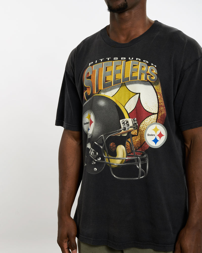 Vintage 90s NFL Pittsburgh Steelers Tee <br>XL , The Real Deal , newtown, sydney, australia, thrift store, opshop, preloved, secondhand, sustainable, retro, antique, 70s, 80s, 90s, 2000s, 00s, fashion, clothing, streetwear, trendy, garment, style, boutique, store, shop, archive, sale, cheap, best, top