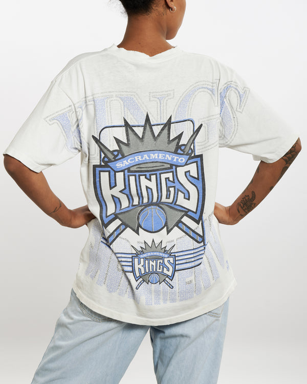 Vintage 90s Sacramento Kings 'All Over Print' Tee <br>M , The Real Deal , newtown, sydney, australia, thrift store, opshop, preloved, secondhand, sustainable, retro, antique, 70s, 80s, 90s, 2000s, 00s, fashion, clothing, streetwear, trendy, garment, style, boutique, store, shop, archive, sale, cheap, best, top