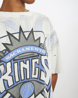 Vintage 90s Sacramento Kings 'All Over Print' Tee <br>M , The Real Deal , newtown, sydney, australia, thrift store, opshop, preloved, secondhand, sustainable, retro, antique, 70s, 80s, 90s, 2000s, 00s, fashion, clothing, streetwear, trendy, garment, style, boutique, store, shop, archive, sale, cheap, best, top