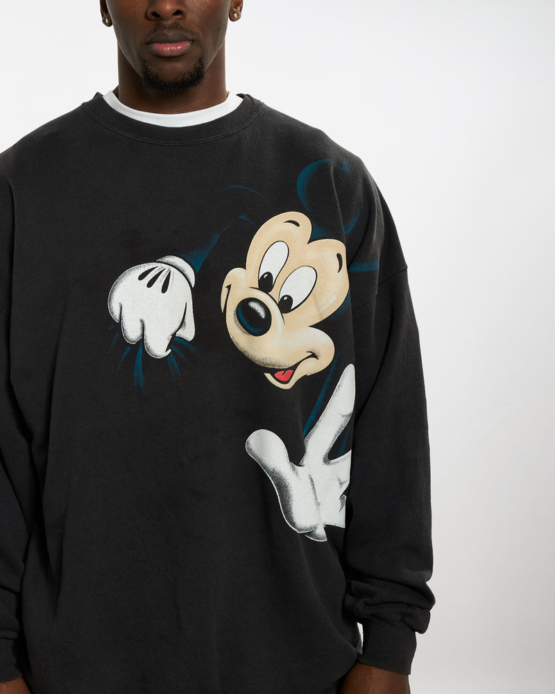 Vintage 90s Mickey Mouse Sweatshirt <br>XXL , The Real Deal , newtown, sydney, australia, thrift store, opshop, preloved, secondhand, sustainable, retro, antique, 70s, 80s, 90s, 2000s, 00s, fashion, clothing, streetwear, trendy, garment, style, boutique, store, shop, archive, sale, cheap, best, top