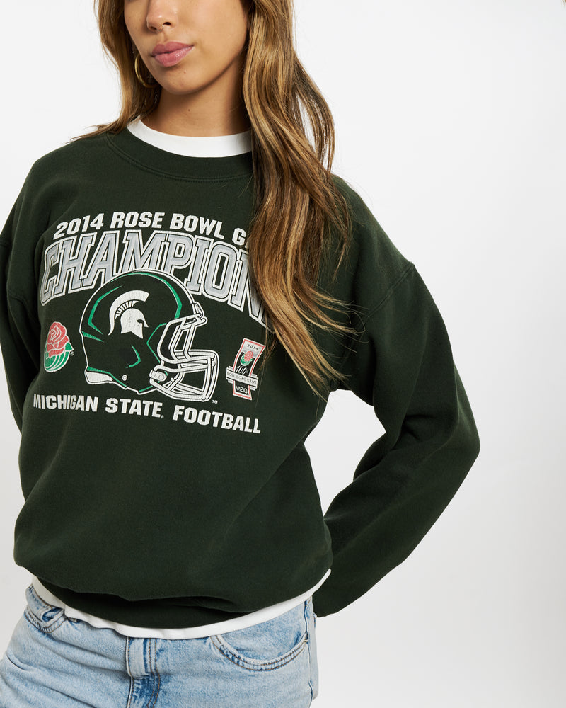 2014 Michigan State Football 'Champions' Sweatshirt <br>XS , The Real Deal , newtown, sydney, australia, thrift store, opshop, preloved, secondhand, sustainable, retro, antique, 70s, 80s, 90s, 2000s, 00s, fashion, clothing, streetwear, trendy, garment, style, boutique, store, shop, archive, sale, cheap, best, top