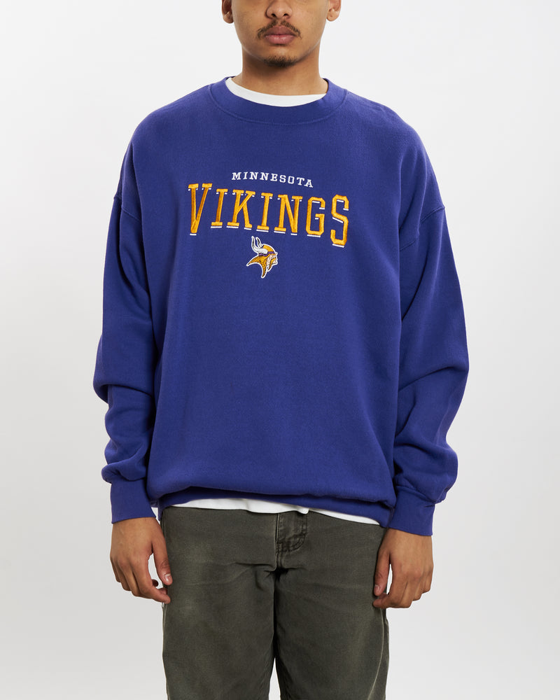 Vintage 90s NFL Minnesota Vikings Sweatshirt <br>L , The Real Deal , newtown, sydney, australia, thrift store, opshop, preloved, secondhand, sustainable, retro, antique, 70s, 80s, 90s, 2000s, 00s, fashion, clothing, streetwear, trendy, garment, style, boutique, store, shop, archive, sale, cheap, best, top