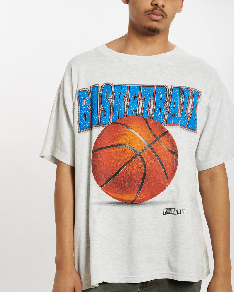 Vintage 90s Basketball Tee <br>L , The Real Deal , newtown, sydney, australia, thrift store, opshop, preloved, secondhand, sustainable, retro, antique, 70s, 80s, 90s, 2000s, 00s, fashion, clothing, streetwear, trendy, garment, style, boutique, store, shop, archive, sale, cheap, best, top