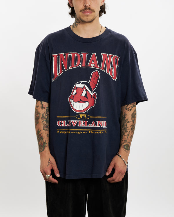 Vintage 1998 MLB Cleveland Indians Tee <br>L , The Real Deal , newtown, sydney, australia, thrift store, opshop, preloved, secondhand, sustainable, retro, antique, 70s, 80s, 90s, 2000s, 00s, fashion, clothing, streetwear, trendy, garment, style, boutique, store, shop, archive, sale, cheap, best, top