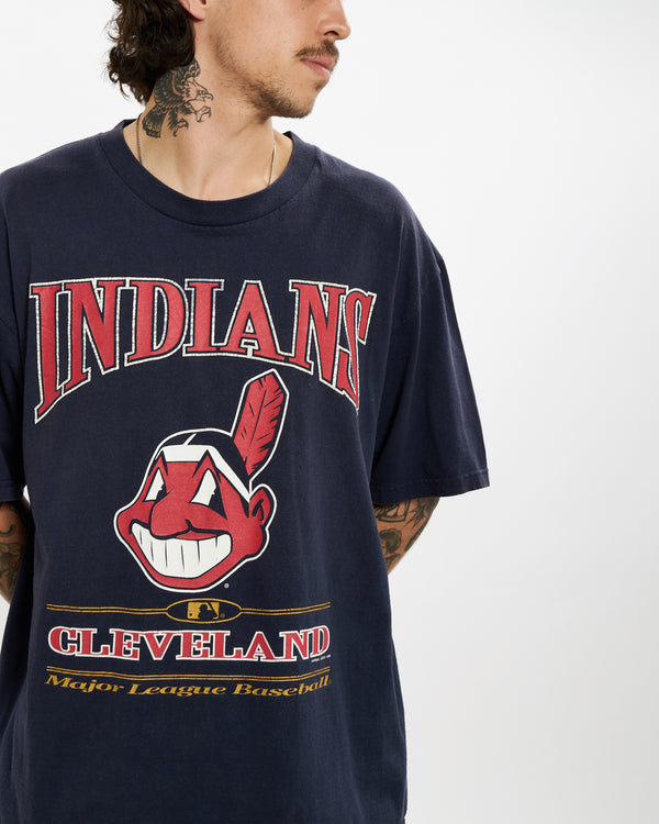 Vintage 1998 MLB Cleveland Indians Tee <br>L , The Real Deal , newtown, sydney, australia, thrift store, opshop, preloved, secondhand, sustainable, retro, antique, 70s, 80s, 90s, 2000s, 00s, fashion, clothing, streetwear, trendy, garment, style, boutique, store, shop, archive, sale, cheap, best, top