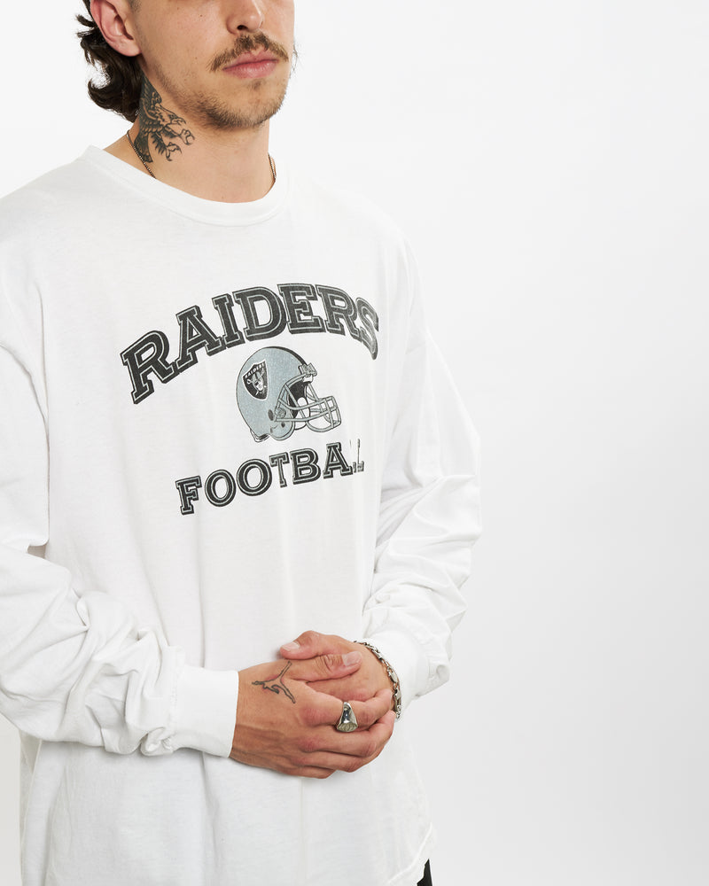 Vintage 90s NFL Oakland Raiders Long Sleeve Tee <br>L , The Real Deal , newtown, sydney, australia, thrift store, opshop, preloved, secondhand, sustainable, retro, antique, 70s, 80s, 90s, 2000s, 00s, fashion, clothing, streetwear, trendy, garment, style, boutique, store, shop, archive, sale, cheap, best, top