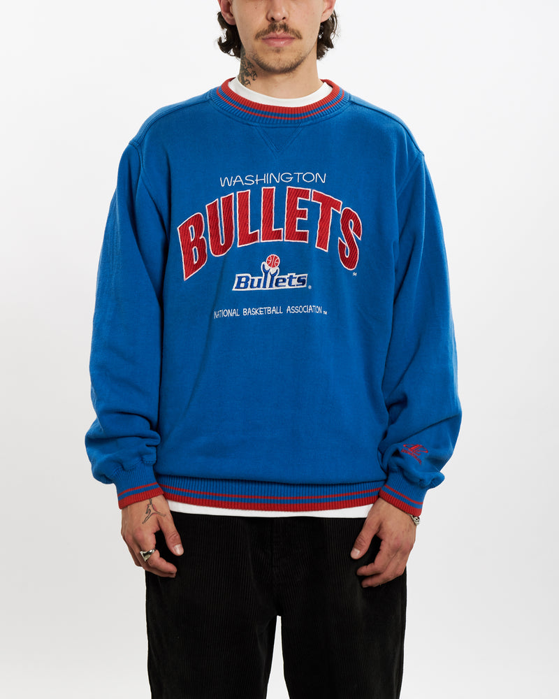 Vintage 90s NBA Washington Bullets Embroidered Sweatshirt <br>L , The Real Deal , newtown, sydney, australia, thrift store, opshop, preloved, secondhand, sustainable, retro, antique, 70s, 80s, 90s, 2000s, 00s, fashion, clothing, streetwear, trendy, garment, style, boutique, store, shop, archive, sale, cheap, best, top