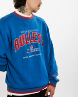 Vintage 90s NBA Washington Bullets Embroidered Sweatshirt <br>L , The Real Deal , newtown, sydney, australia, thrift store, opshop, preloved, secondhand, sustainable, retro, antique, 70s, 80s, 90s, 2000s, 00s, fashion, clothing, streetwear, trendy, garment, style, boutique, store, shop, archive, sale, cheap, best, top