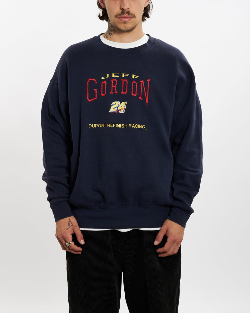 Vintage 90s Jeff Gordon NASCAR Embroidered Sweatshirt <br>L , The Real Deal , newtown, sydney, australia, thrift store, opshop, preloved, secondhand, sustainable, retro, antique, 70s, 80s, 90s, 2000s, 00s, fashion, clothing, streetwear, trendy, garment, style, boutique, store, shop, archive, sale, cheap, best, top