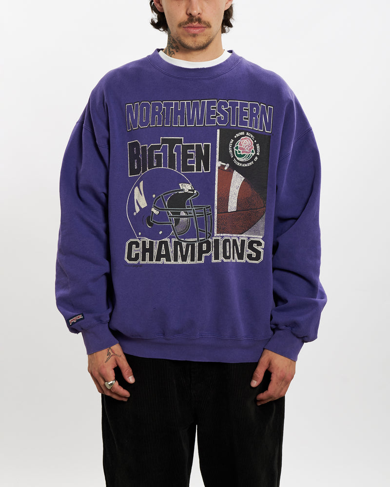 Vintage 90s Rosebowl Tournament 'Northwestern Champions' Sweatshirt <br>L , The Real Deal , newtown, sydney, australia, thrift store, opshop, preloved, secondhand, sustainable, retro, antique, 70s, 80s, 90s, 2000s, 00s, fashion, clothing, streetwear, trendy, garment, style, boutique, store, shop, archive, sale, cheap, best, top