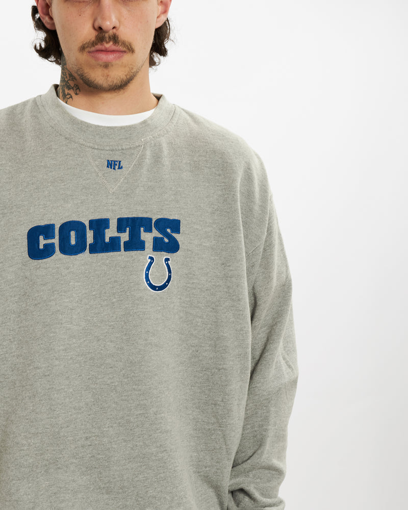 Vintage NFL Indianapolis Colts Sweatshirt <br>L , The Real Deal , newtown, sydney, australia, thrift store, opshop, preloved, secondhand, sustainable, retro, antique, 70s, 80s, 90s, 2000s, 00s, fashion, clothing, streetwear, trendy, garment, style, boutique, store, shop, archive, sale, cheap, best, top