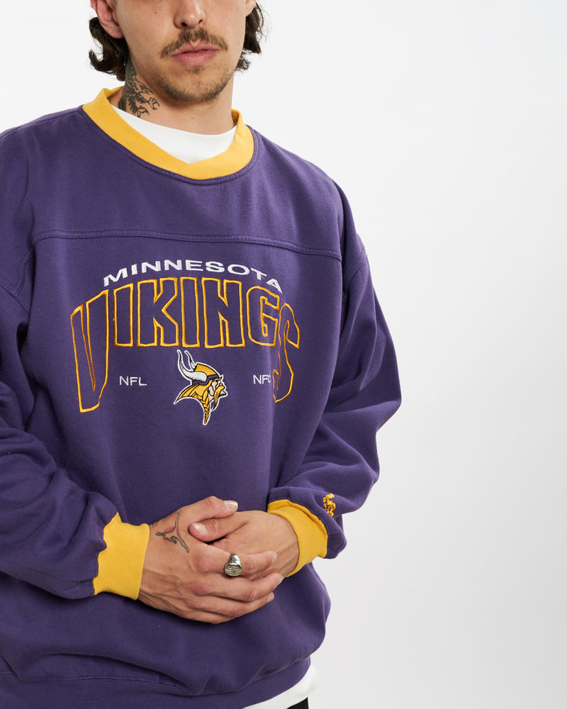 Vintage 90s NFL Minnesota Vikings Sweatshirt <br>L , The Real Deal , newtown, sydney, australia, thrift store, opshop, preloved, secondhand, sustainable, retro, antique, 70s, 80s, 90s, 2000s, 00s, fashion, clothing, streetwear, trendy, garment, style, boutique, store, shop, archive, sale, cheap, best, top