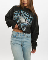 Vintage 90s NFL Carolina Panthers Cropped Sweatshirt <br>XS , The Real Deal , newtown, sydney, australia, thrift store, opshop, preloved, secondhand, sustainable, retro, antique, 70s, 80s, 90s, 2000s, 00s, fashion, clothing, streetwear, trendy, garment, style, boutique, store, shop, archive, sale, cheap, best, top