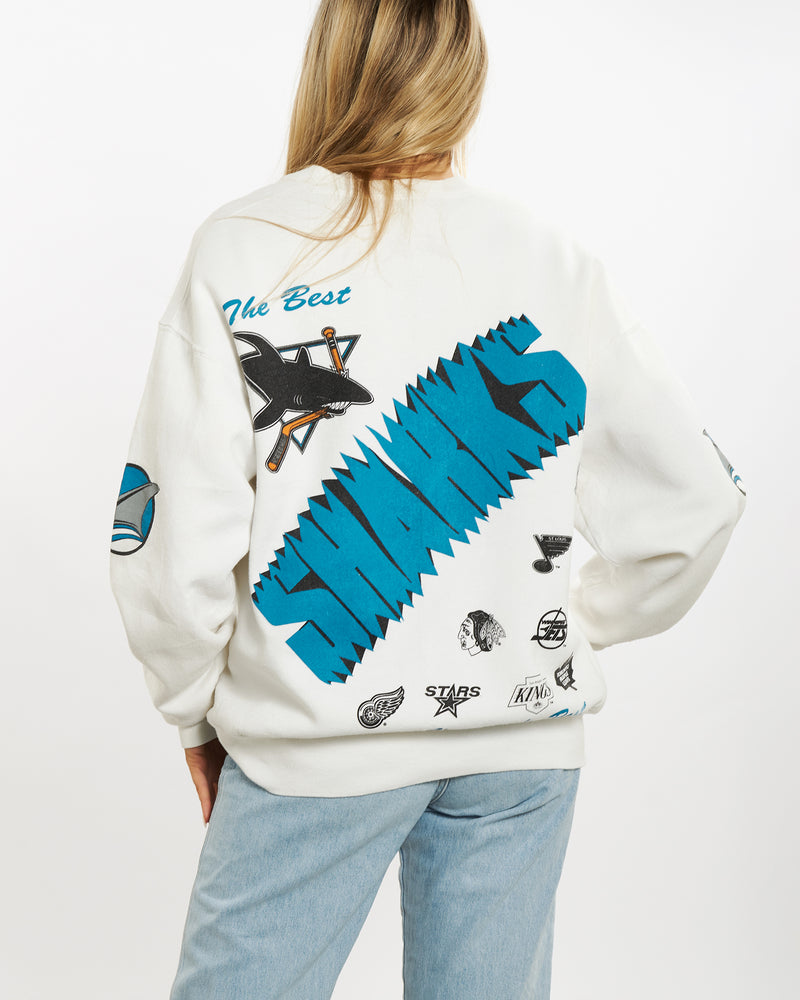 Vintage 1990 NHL San Jose Sharks Sweatshirt <br>M , The Real Deal , newtown, sydney, australia, thrift store, opshop, preloved, secondhand, sustainable, retro, antique, 70s, 80s, 90s, 2000s, 00s, fashion, clothing, streetwear, trendy, garment, style, boutique, store, shop, archive, sale, cheap, best, top