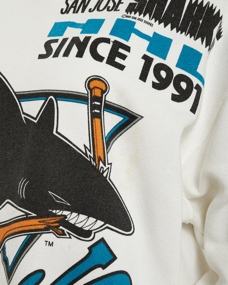 Vintage 1990 NHL San Jose Sharks Sweatshirt <br>M , The Real Deal , newtown, sydney, australia, thrift store, opshop, preloved, secondhand, sustainable, retro, antique, 70s, 80s, 90s, 2000s, 00s, fashion, clothing, streetwear, trendy, garment, style, boutique, store, shop, archive, sale, cheap, best, top