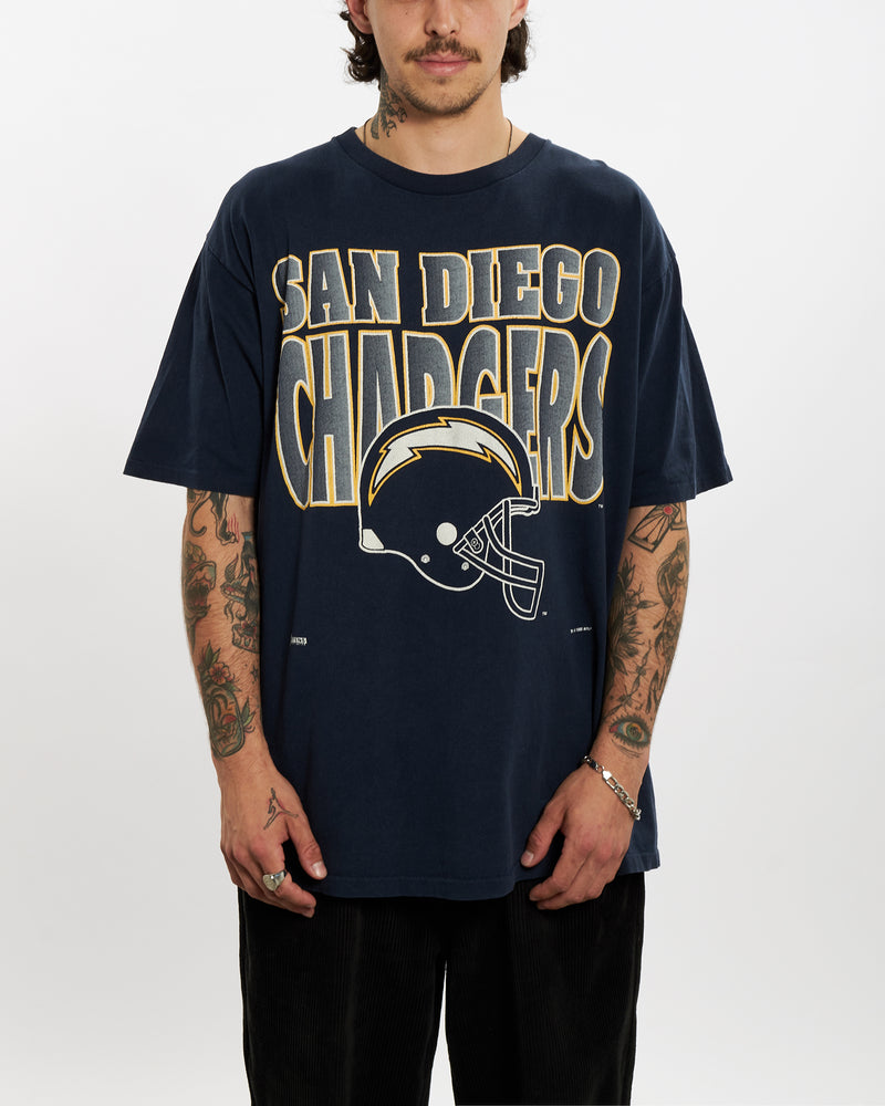 Vintage 1993 NFL San Diego Chargers Tee <br>L , The Real Deal , newtown, sydney, australia, thrift store, opshop, preloved, secondhand, sustainable, retro, antique, 70s, 80s, 90s, 2000s, 00s, fashion, clothing, streetwear, trendy, garment, style, boutique, store, shop, archive, sale, cheap, best, top