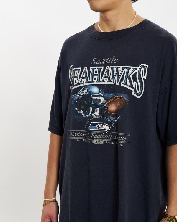 Vintage NFL Seattle Seahawks Tee <br>L , The Real Deal , newtown, sydney, australia, thrift store, opshop, preloved, secondhand, sustainable, retro, antique, 70s, 80s, 90s, 2000s, 00s, fashion, clothing, streetwear, trendy, garment, style, boutique, store, shop, archive, sale, cheap, best, top