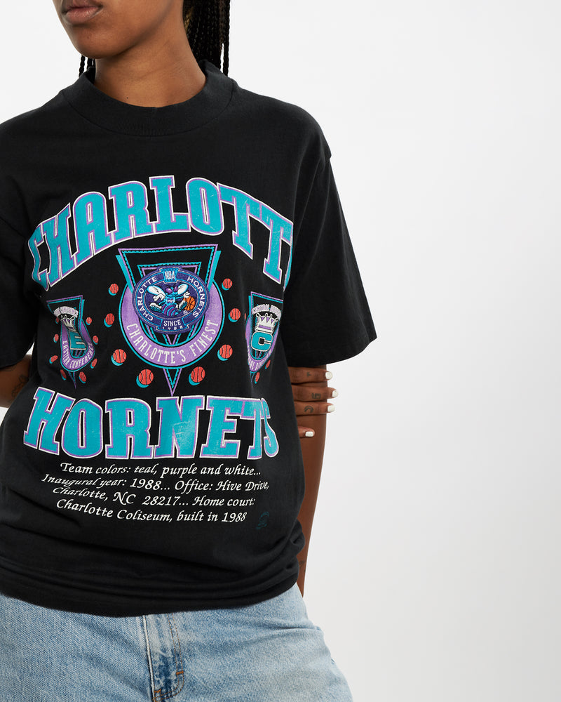 Vintage 90s NBA Charlotte Hornets Tee <br>M , The Real Deal , newtown, sydney, australia, thrift store, opshop, preloved, secondhand, sustainable, retro, antique, 70s, 80s, 90s, 2000s, 00s, fashion, clothing, streetwear, trendy, garment, style, boutique, store, shop, archive, sale, cheap, best, top