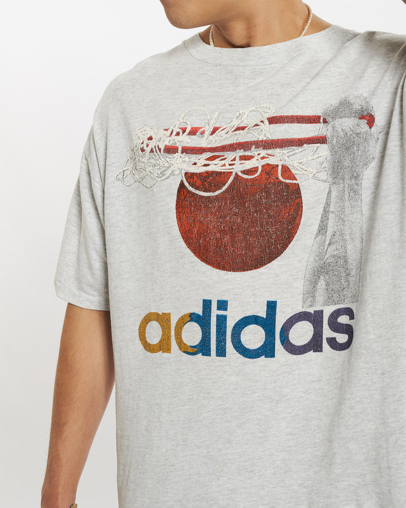 Vintage 90s Adidas Basketball Tee <br>L , The Real Deal , newtown, sydney, australia, thrift store, opshop, preloved, secondhand, sustainable, retro, antique, 70s, 80s, 90s, 2000s, 00s, fashion, clothing, streetwear, trendy, garment, style, boutique, store, shop, archive, sale, cheap, best, top