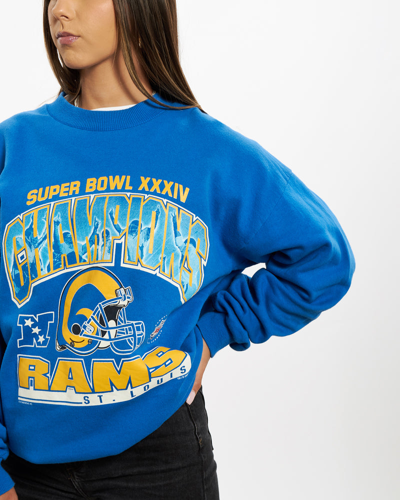 Vintage NFL St. Louis Rams Super Bowl Sweatshirt <br>S , The Real Deal , newtown, sydney, australia, thrift store, opshop, preloved, secondhand, sustainable, retro, antique, 70s, 80s, 90s, 2000s, 00s, fashion, clothing, streetwear, trendy, garment, style, boutique, store, shop, archive, sale, cheap, best, top