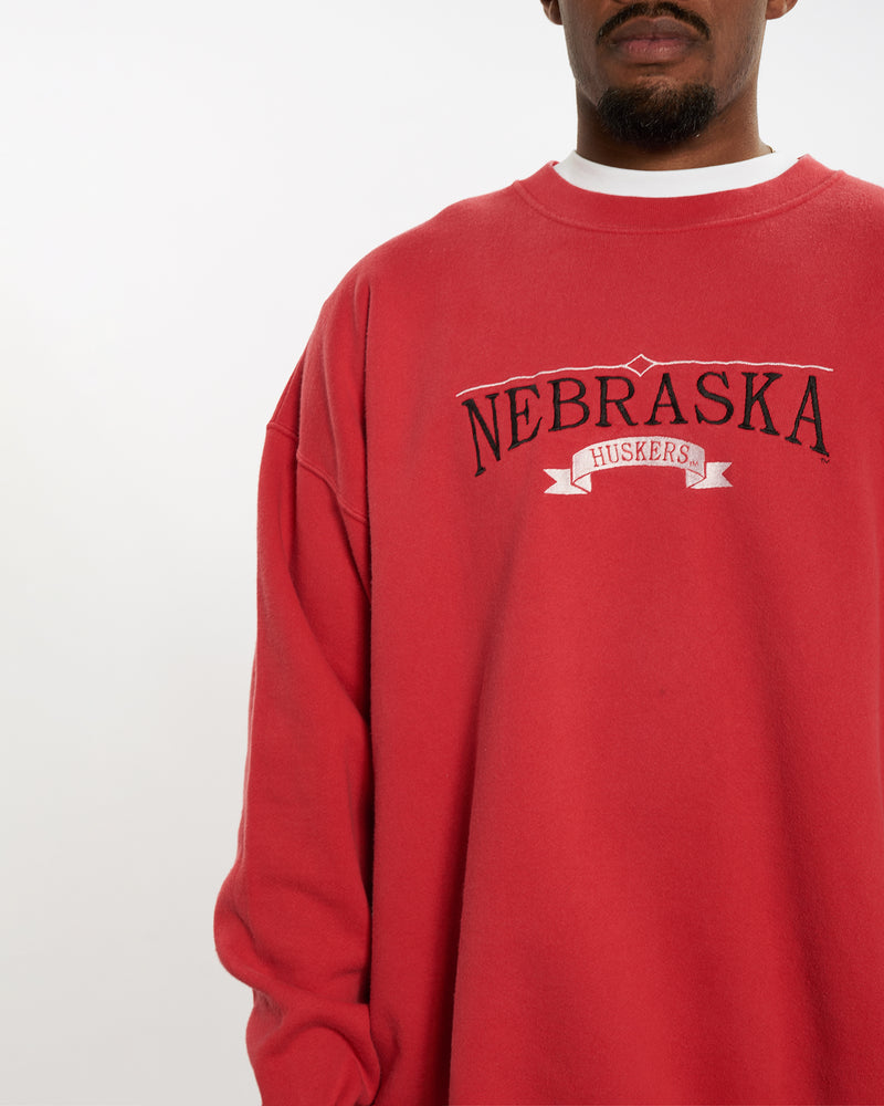 Vintage 90s NCAA Nebraska Huskers Sweatshirt <br>XL , The Real Deal , newtown, sydney, australia, thrift store, opshop, preloved, secondhand, sustainable, retro, antique, 70s, 80s, 90s, 2000s, 00s, fashion, clothing, streetwear, trendy, garment, style, boutique, store, shop, archive, sale, cheap, best, top