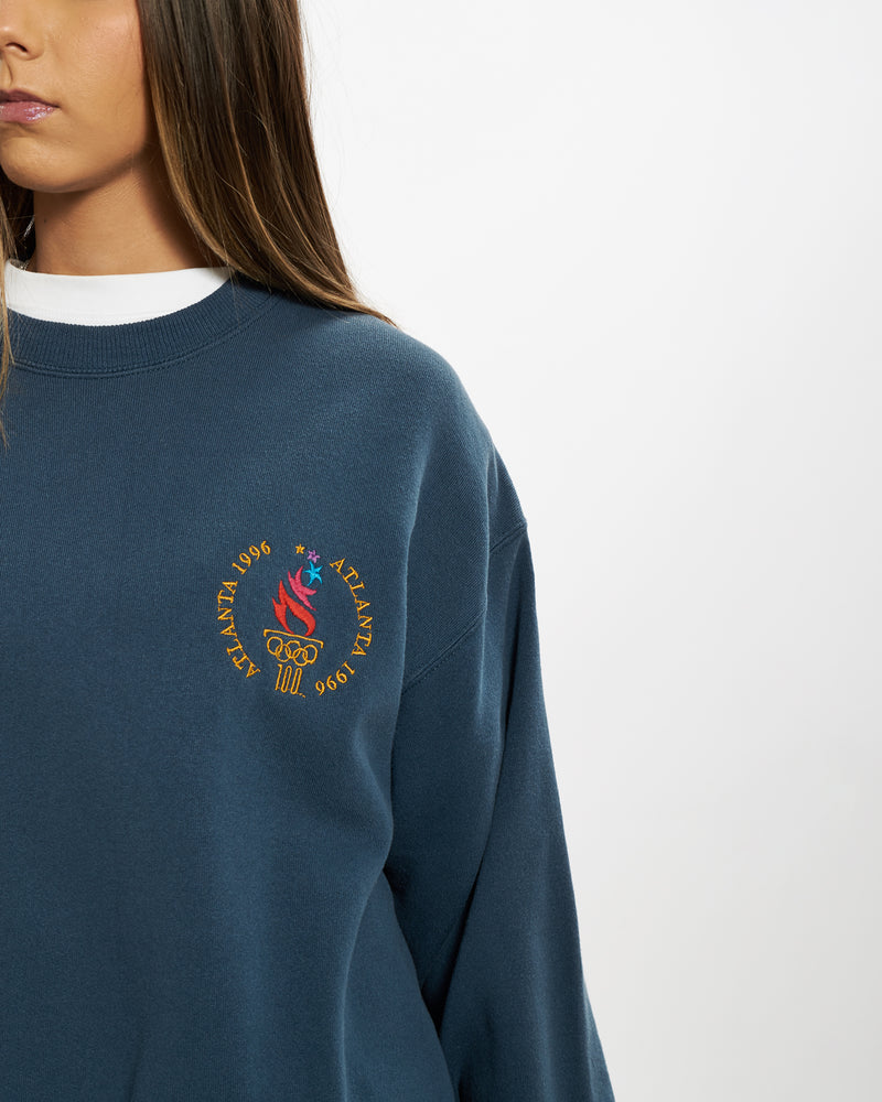 Vintage 1996 Atlanta Olympic Embroidered Sweatshirt <br>S , The Real Deal , newtown, sydney, australia, thrift store, opshop, preloved, secondhand, sustainable, retro, antique, 70s, 80s, 90s, 2000s, 00s, fashion, clothing, streetwear, trendy, garment, style, boutique, store, shop, archive, sale, cheap, best, top