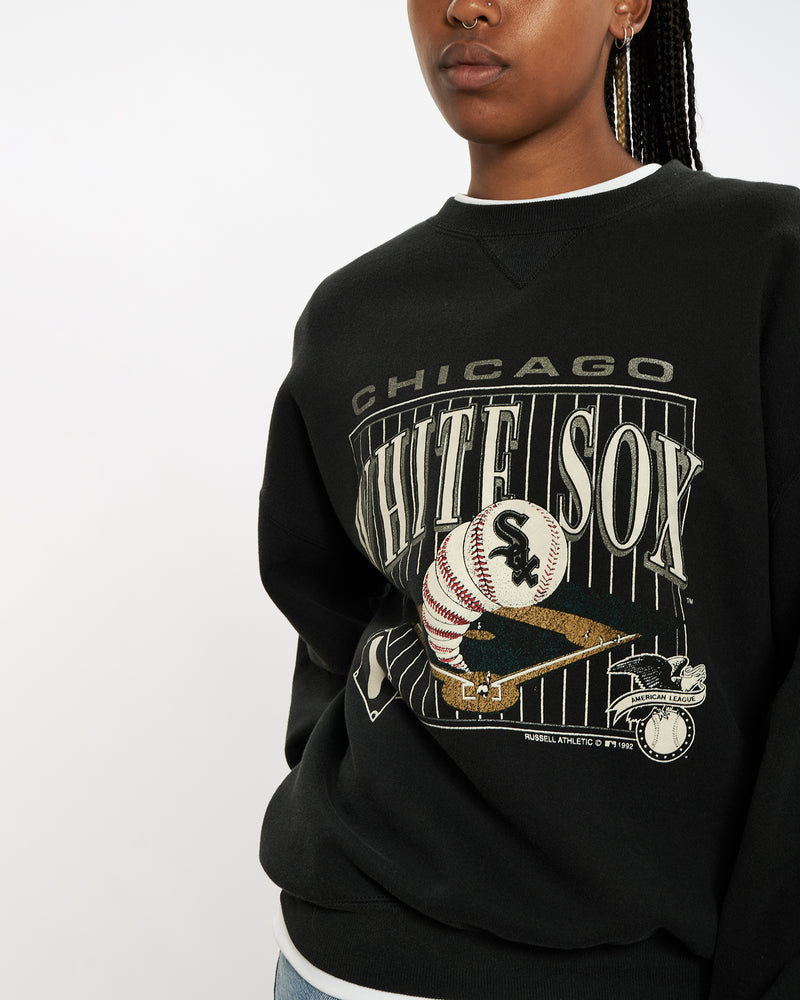 Vintage 90s Russell Athletic MLB Chicago White Sox Sweatshirt <br>M , The Real Deal , newtown, sydney, australia, thrift store, opshop, preloved, secondhand, sustainable, retro, antique, 70s, 80s, 90s, 2000s, 00s, fashion, clothing, streetwear, trendy, garment, style, boutique, store, shop, archive, sale, cheap, best, top