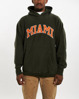 Vintage University of Miami Hooded Sweatshirt <br>XL , The Real Deal , newtown, sydney, australia, thrift store, opshop, preloved, secondhand, sustainable, retro, antique, 70s, 80s, 90s, 2000s, 00s, fashion, clothing, streetwear, trendy, garment, style, boutique, store, shop, archive, sale, cheap, best, top