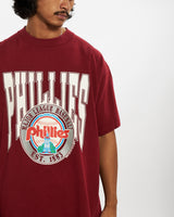 Vintage 90s MLB Philadelphia Phillies Tee <br>L , The Real Deal , newtown, sydney, australia, thrift store, opshop, preloved, secondhand, sustainable, retro, antique, 70s, 80s, 90s, 2000s, 00s, fashion, clothing, streetwear, trendy, garment, style, boutique, store, shop, archive, sale, cheap, best, top