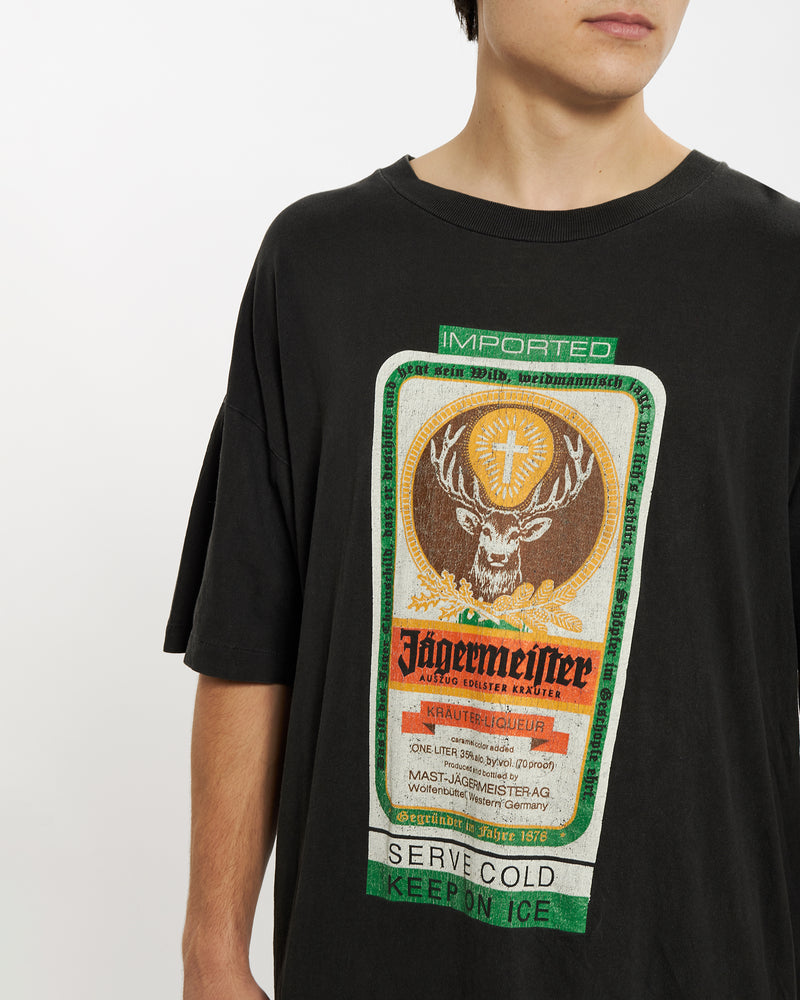 Vintage 90s Jägermeister Tee <br>L , The Real Deal , newtown, sydney, australia, thrift store, opshop, preloved, secondhand, sustainable, retro, antique, 70s, 80s, 90s, 2000s, 00s, fashion, clothing, streetwear, trendy, garment, style, boutique, store, shop, archive, sale, cheap, best, top