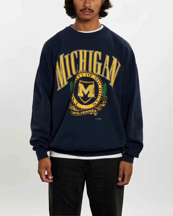 Vintage 90s NCAA University of Michigan 'Wolverines' Sweatshirt <br>L , The Real Deal , newtown, sydney, australia, thrift store, opshop, preloved, secondhand, sustainable, retro, antique, 70s, 80s, 90s, 2000s, 00s, fashion, clothing, streetwear, trendy, garment, style, boutique, store, shop, archive, sale, cheap, best, top