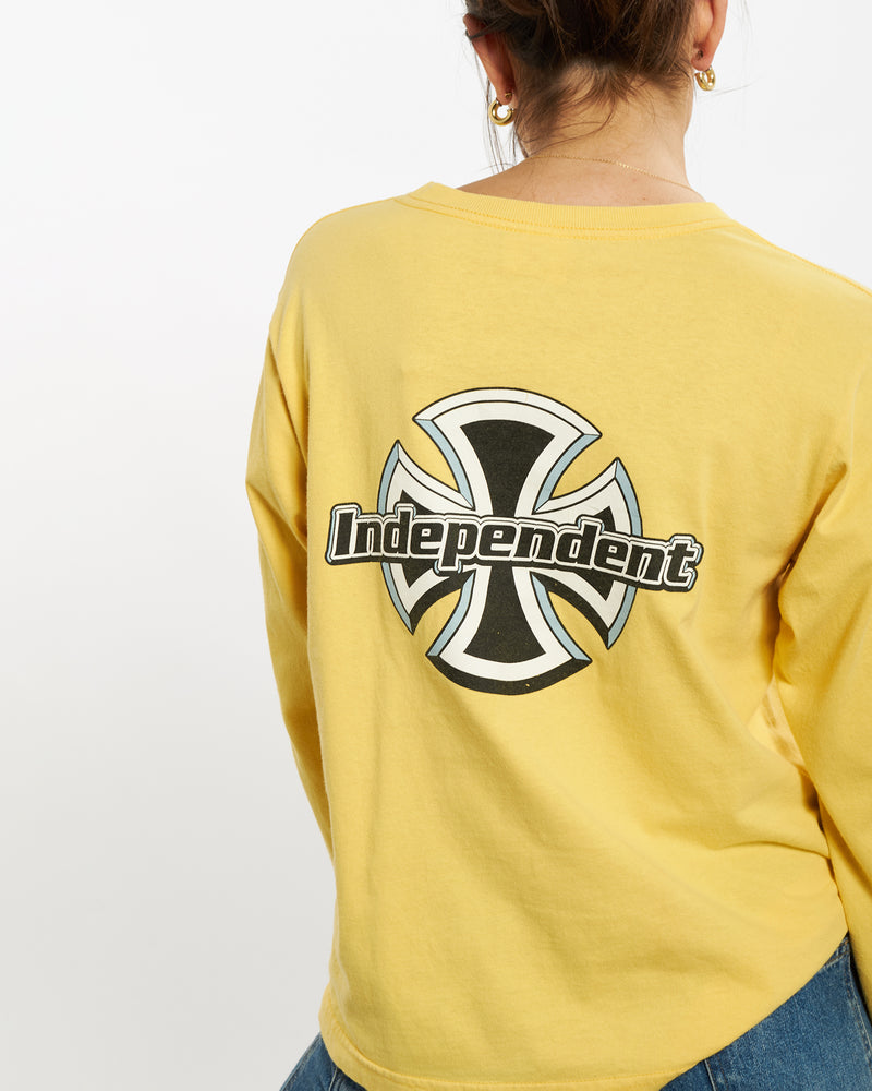 Vintage 90s Independent Long Sleeve Tee <br>S , The Real Deal , newtown, sydney, australia, thrift store, opshop, preloved, secondhand, sustainable, retro, antique, 70s, 80s, 90s, 2000s, 00s, fashion, clothing, streetwear, trendy, garment, style, boutique, store, shop, archive, sale, cheap, best, top