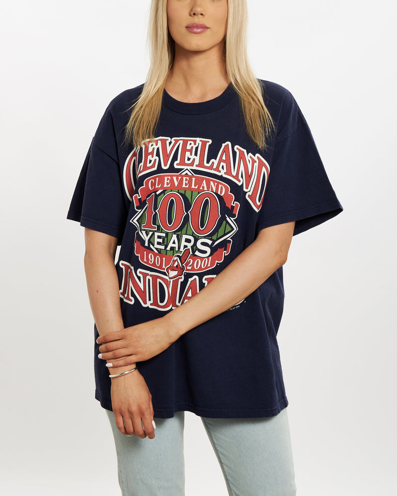 Vintage MLB Cleveland Indians Tee <br>M , The Real Deal , newtown, sydney, australia, thrift store, opshop, preloved, secondhand, sustainable, retro, antique, 70s, 80s, 90s, 2000s, 00s, fashion, clothing, streetwear, trendy, garment, style, boutique, store, shop, archive, sale, cheap, best, top