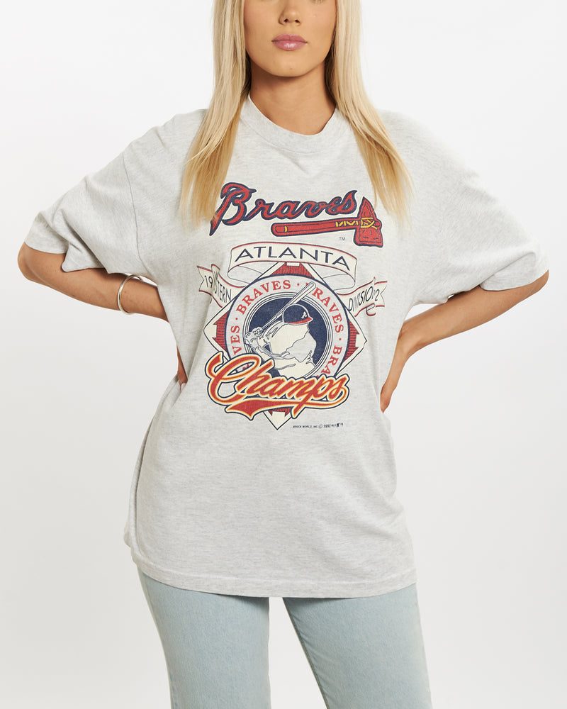 Vintage 1992 MLB Atlanta Braves Tee <br>M , The Real Deal , newtown, sydney, australia, thrift store, opshop, preloved, secondhand, sustainable, retro, antique, 70s, 80s, 90s, 2000s, 00s, fashion, clothing, streetwear, trendy, garment, style, boutique, store, shop, archive, sale, cheap, best, top