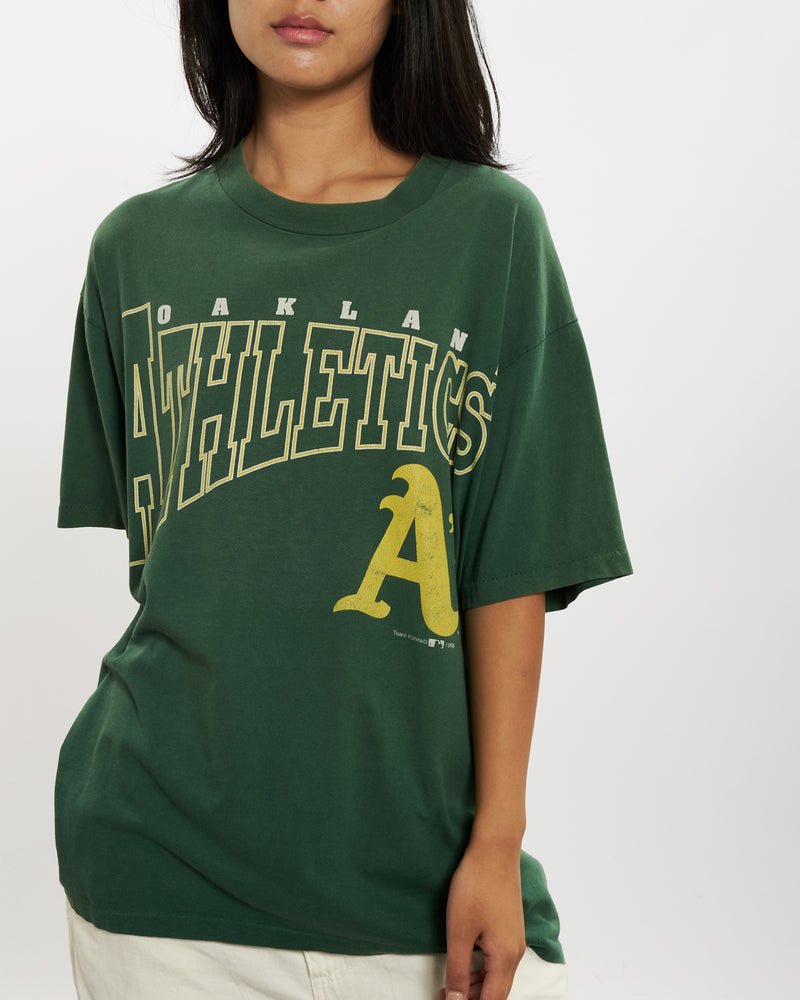 Vintage 1998 MLB Oakland Athletics Tee <br>M , The Real Deal , newtown, sydney, australia, thrift store, opshop, preloved, secondhand, sustainable, retro, antique, 70s, 80s, 90s, 2000s, 00s, fashion, clothing, streetwear, trendy, garment, style, boutique, store, shop, archive, sale, cheap, best, top