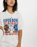 Vintage 1990 NFL Super Bowl '49ers v Broncos' Tee <br>M , The Real Deal , newtown, sydney, australia, thrift store, opshop, preloved, secondhand, sustainable, retro, antique, 70s, 80s, 90s, 2000s, 00s, fashion, clothing, streetwear, trendy, garment, style, boutique, store, shop, archive, sale, cheap, best, top