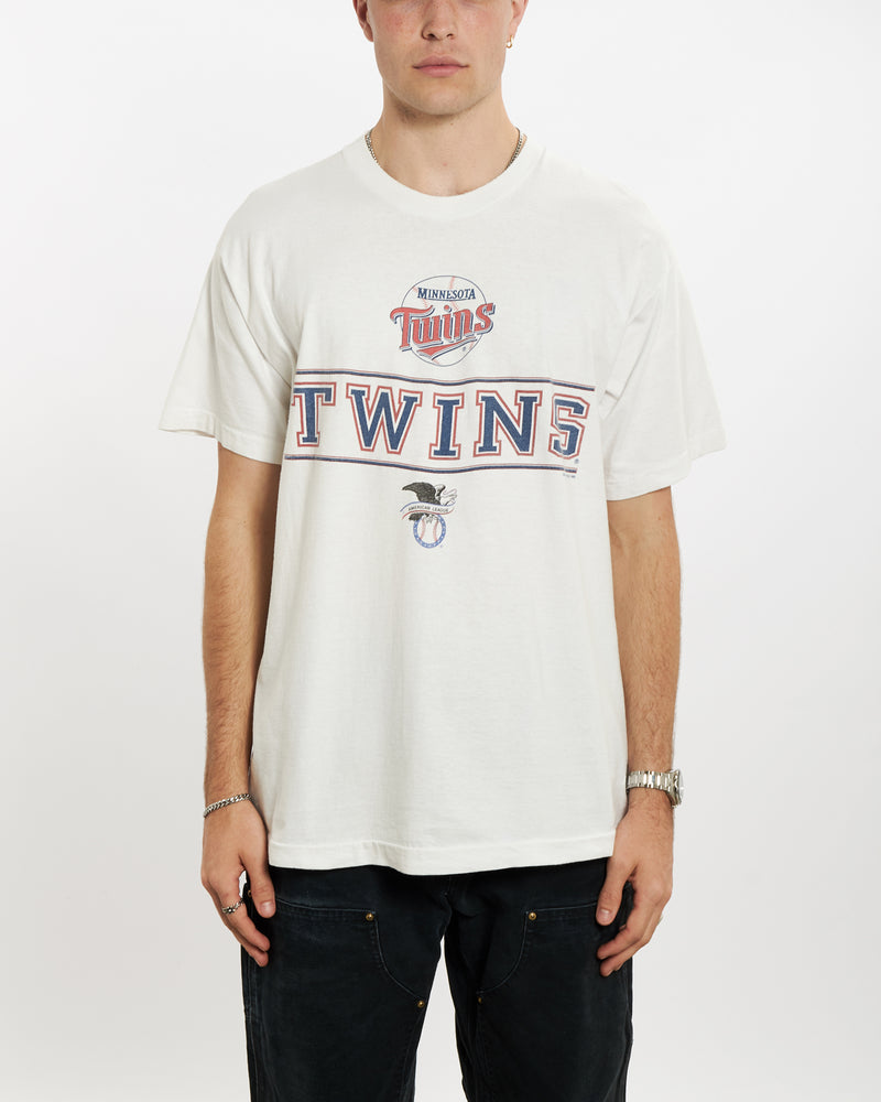 Vintage 1995 MLB Minnesota Twins Tee <br>L , The Real Deal , newtown, sydney, australia, thrift store, opshop, preloved, secondhand, sustainable, retro, antique, 70s, 80s, 90s, 2000s, 00s, fashion, clothing, streetwear, trendy, garment, style, boutique, store, shop, archive, sale, cheap, best, top