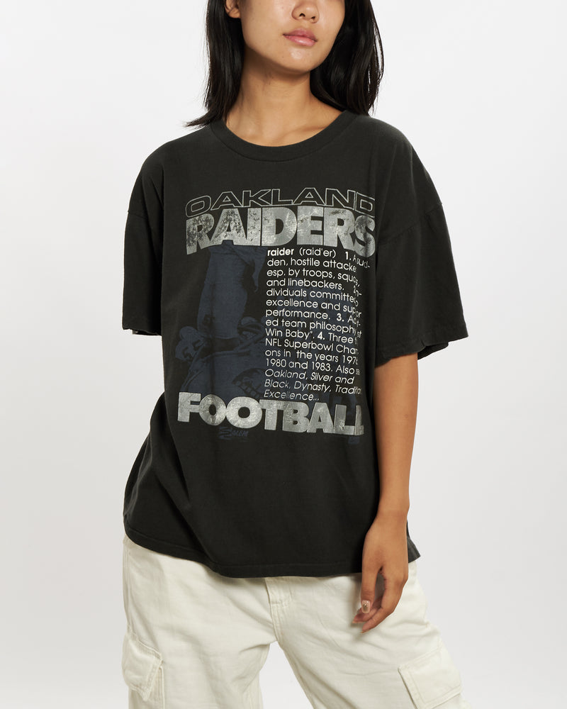 Vintage 1990 NFL Oakland Raiders Tee <br>M , The Real Deal , newtown, sydney, australia, thrift store, opshop, preloved, secondhand, sustainable, retro, antique, 70s, 80s, 90s, 2000s, 00s, fashion, clothing, streetwear, trendy, garment, style, boutique, store, shop, archive, sale, cheap, best, top