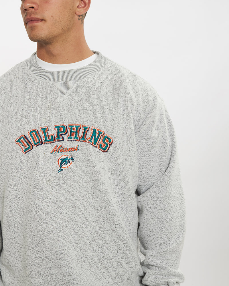 Vintage 90s NFL Miami Dolphins Sweatshirt <br>XL , The Real Deal , newtown, sydney, australia, thrift store, opshop, preloved, secondhand, sustainable, retro, antique, 70s, 80s, 90s, 2000s, 00s, fashion, clothing, streetwear, trendy, garment, style, boutique, store, shop, archive, sale, cheap, best, top