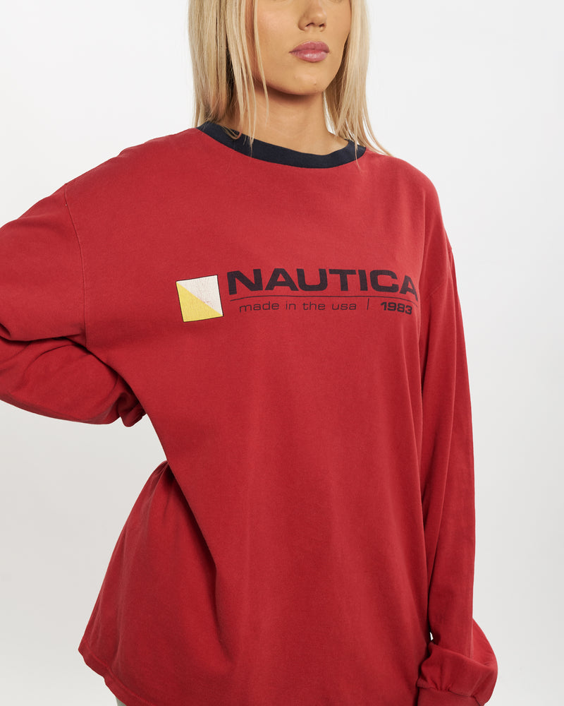 Vintage 90s Nautica Long Sleeve Tee <br>M , The Real Deal , newtown, sydney, australia, thrift store, opshop, preloved, secondhand, sustainable, retro, antique, 70s, 80s, 90s, 2000s, 00s, fashion, clothing, streetwear, trendy, garment, style, boutique, store, shop, archive, sale, cheap, best, top