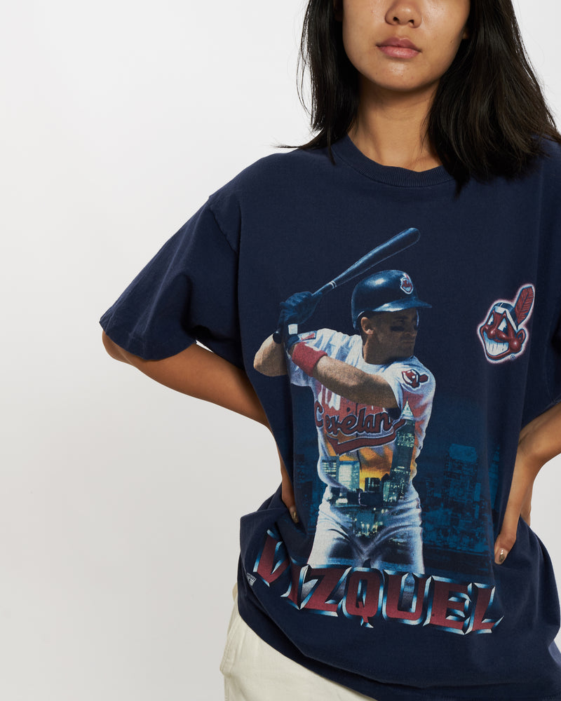 Vintage 1996 MLB Cleveland Indians Tee <br>M , The Real Deal , newtown, sydney, australia, thrift store, opshop, preloved, secondhand, sustainable, retro, antique, 70s, 80s, 90s, 2000s, 00s, fashion, clothing, streetwear, trendy, garment, style, boutique, store, shop, archive, sale, cheap, best, top