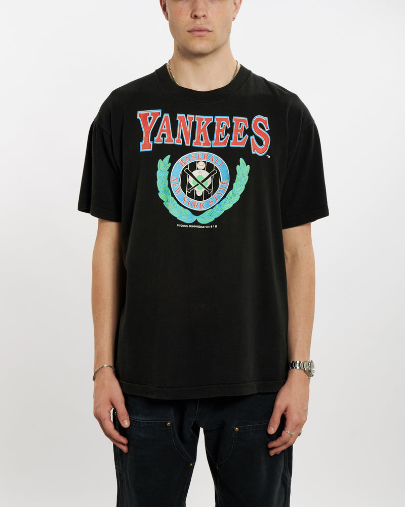 Vintage 1991 MLB New York Yankees Tee <br>L , The Real Deal , newtown, sydney, australia, thrift store, opshop, preloved, secondhand, sustainable, retro, antique, 70s, 80s, 90s, 2000s, 00s, fashion, clothing, streetwear, trendy, garment, style, boutique, store, shop, archive, sale, cheap, best, top